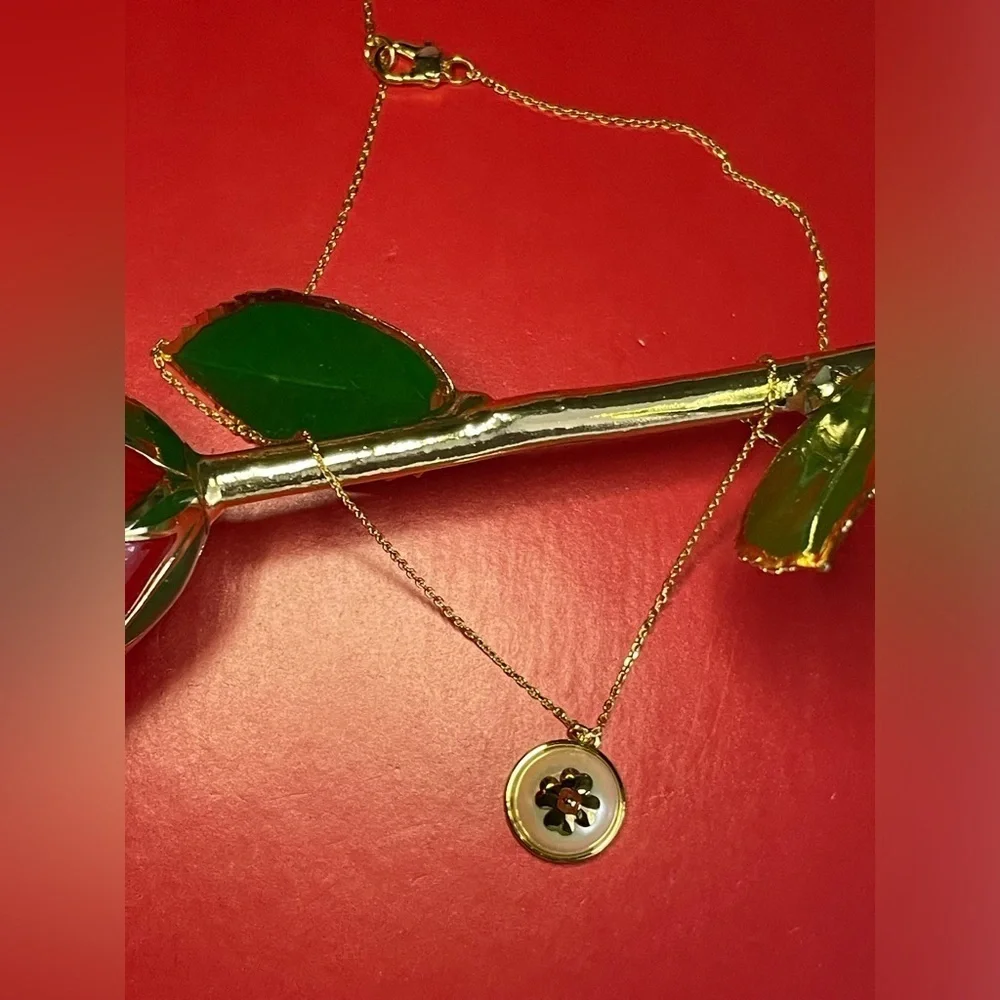 Kate Spade Necklace,Kate Spade Gold Necklace with gold Flower Charm